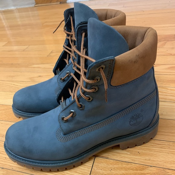 Timberland 6 Inch Premium Nubuck Boot Navy - Picture 4 of 5